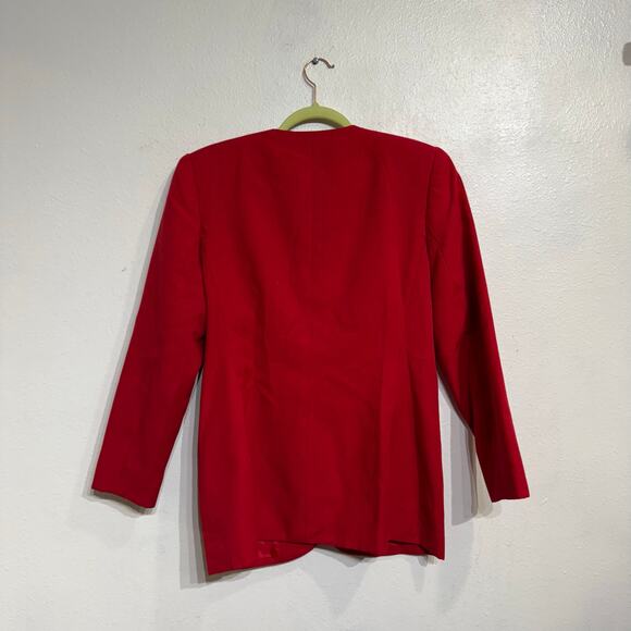Le Suit Petite Red Blazer Sz 10 P - Picture 8 of 11